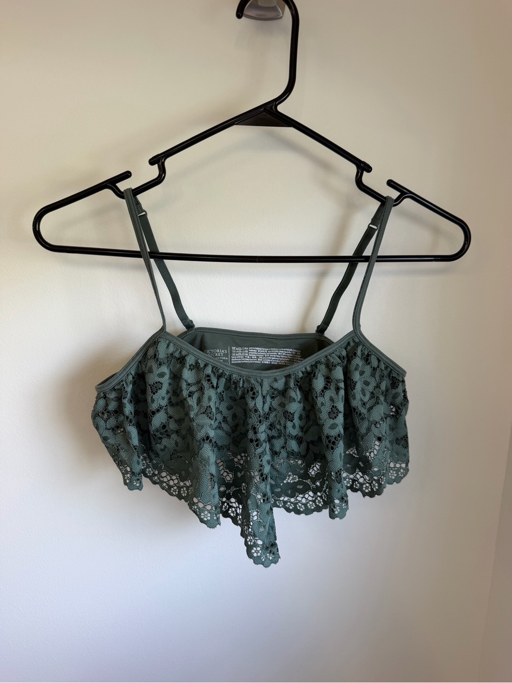 Victoria’s Secret VS body by Victoria medium Lace overlay Bralette olive green